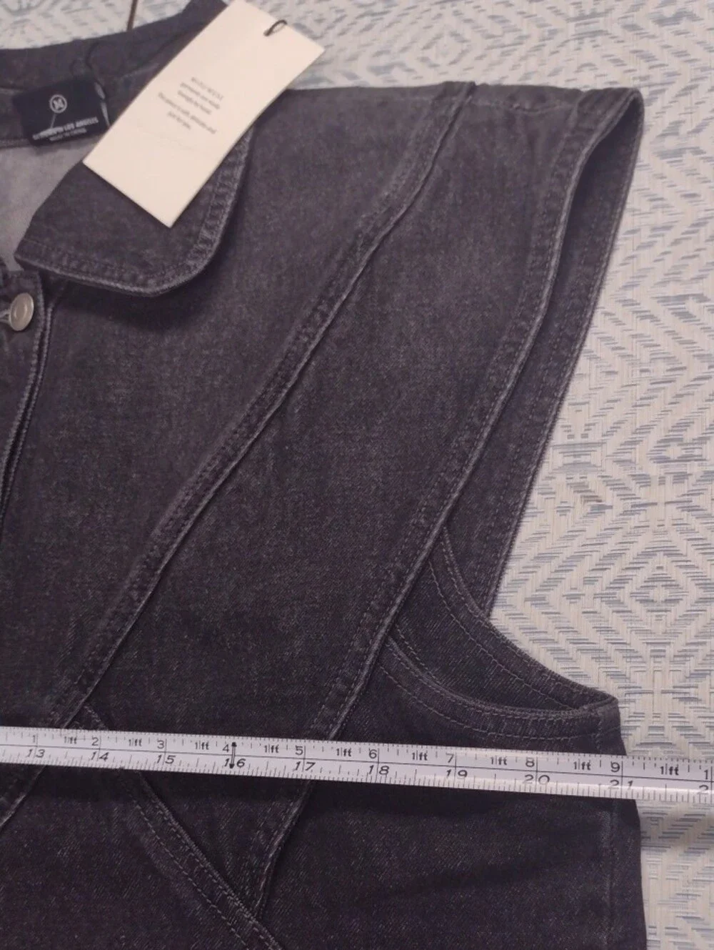 NEW Washed Black Denim Button-Front Sleeveless Vest